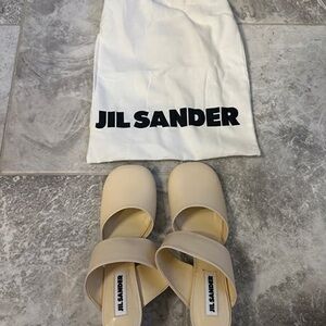 Jil Sander Cream Slip-On Sandals